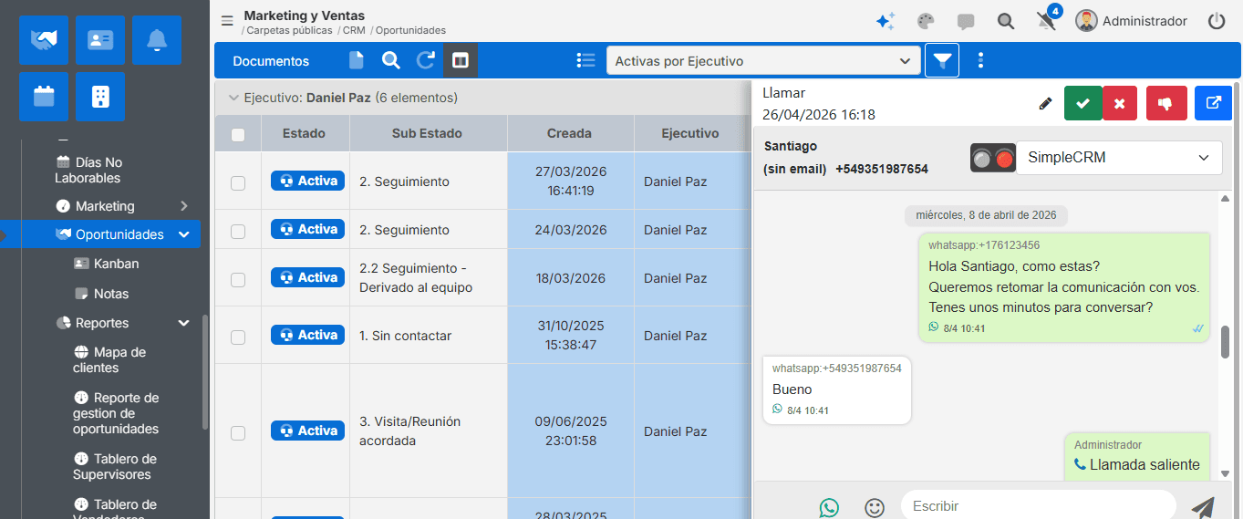 Chat WhatsApp SimpleCRM